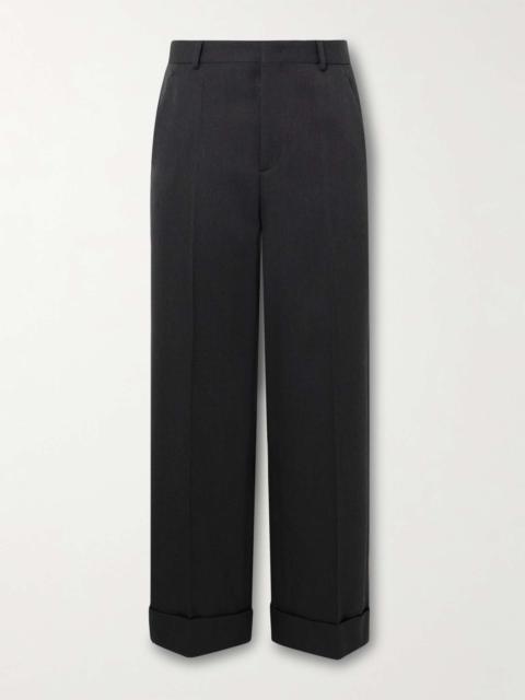 Straight-Leg Grain de Poudre Virgin Wool Trousers