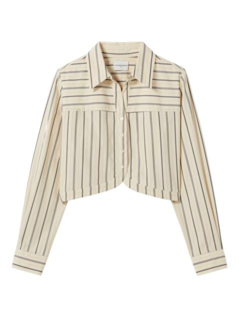 striped-pattern cropped shirt
