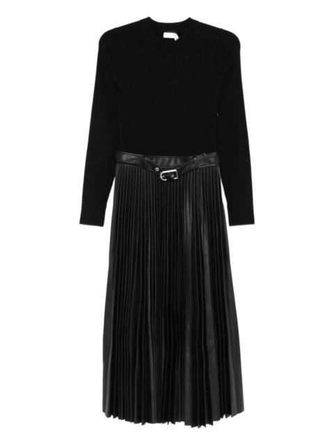 pleated midi dress