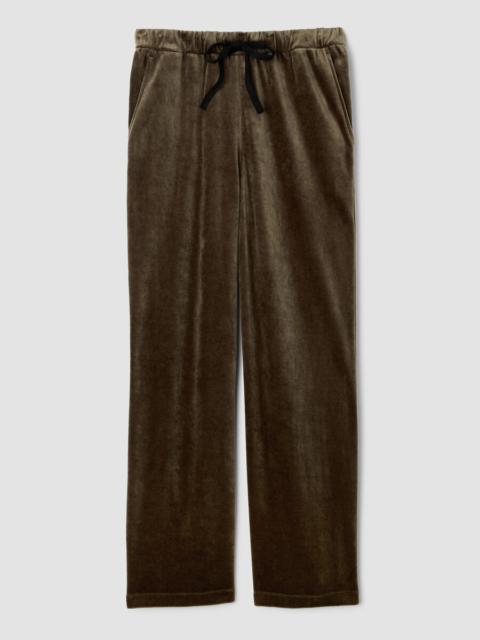 Cozy Velour Knit Wide-Leg Pant