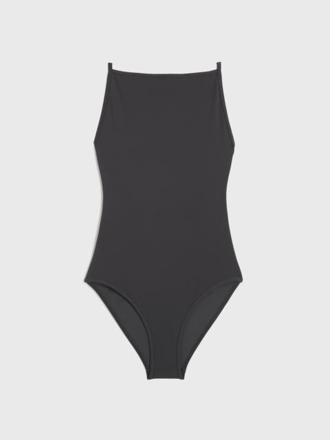 Boat-neck swimsuit anthracite