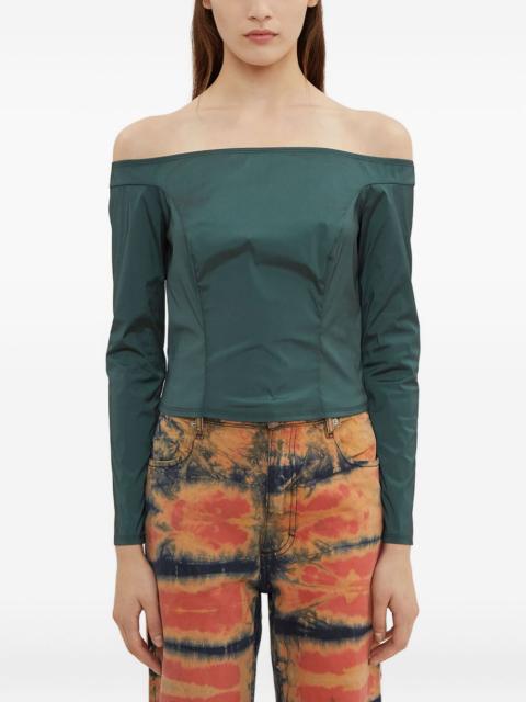 Bardot-neck corset blouse