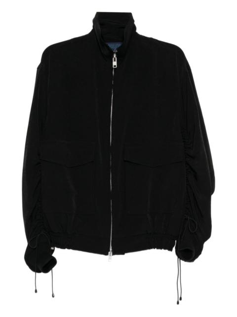Ta/pe shirring-sleeve jacket