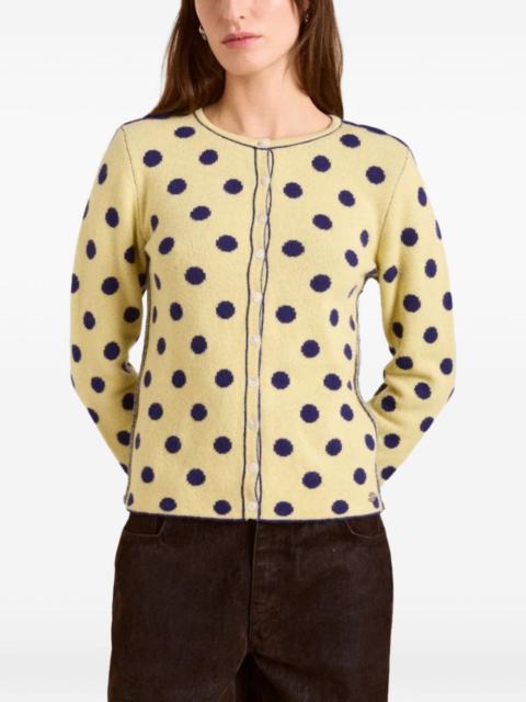 polka-dot reversible cardigan