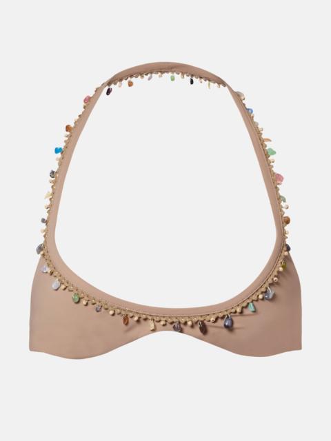Beach Quartz Minuscule embellished bikini top