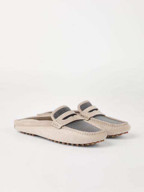 Precious driving mules in suede