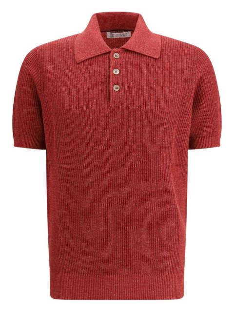short-sleeve knitted polo shirt