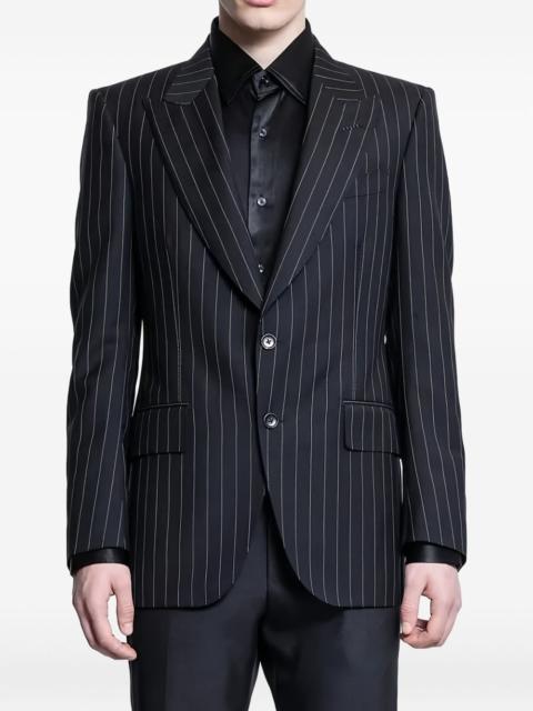 pinstripe single-breasted blazer