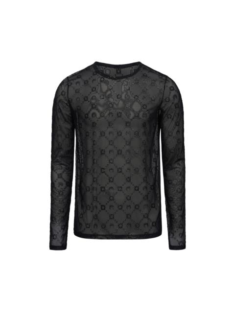 Mesh Flock Glitter Crewneck Jumper