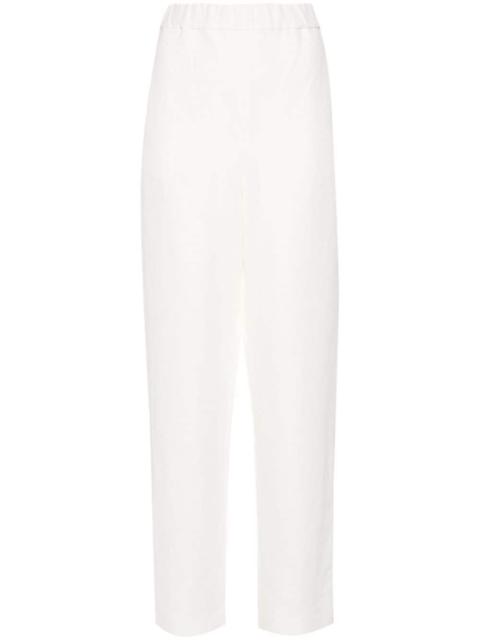 elasticated-waist tapered trousers