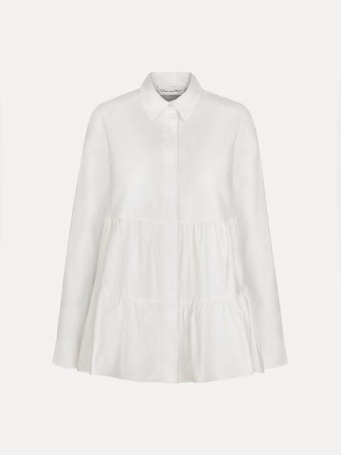 TIERED COTTON POPLIN BLOUSE
