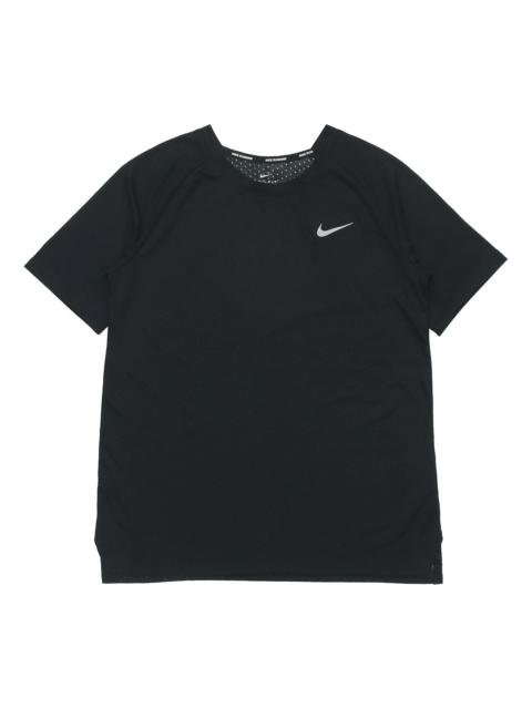 (WMNS) Nike Dri-Fit Tailwind Short Sleeve Running 'Black' 890192-010