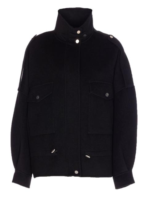 zip-up wool-blend jacket