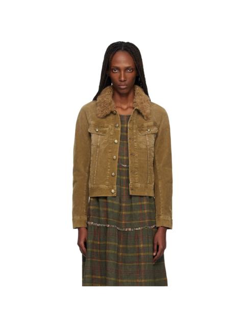 Khaki Skinny Trucker Jacket