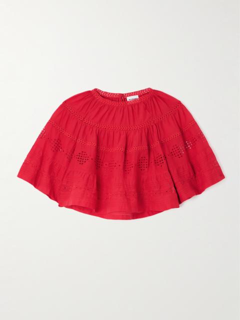 Dilama Crochet-trimmed Broderie Anglaise Organic Cotton-voile Blouse