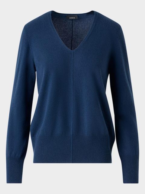 V-Neck Pure Cashmere Knit Sweater