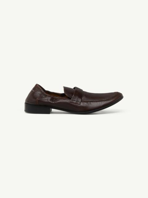 Swing-toe leather loafers