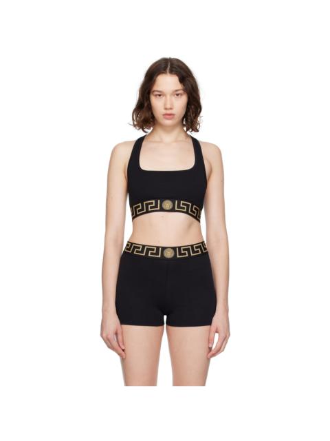 Black Greca Border Bra