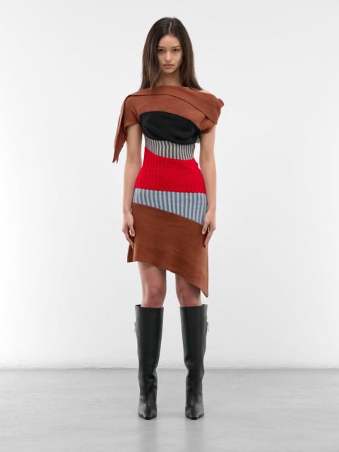 Asymmetric Draped Lemoyne Knit Dress