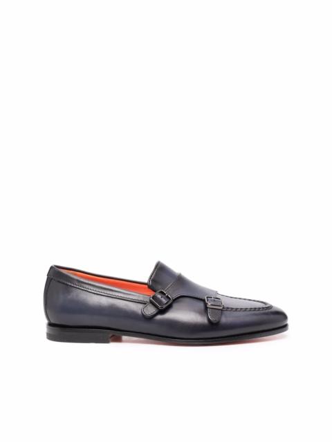 side buckle-fastening monk shoes
