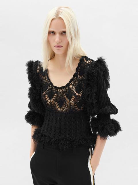 Dudu Scallop Neck Fitted Sweater