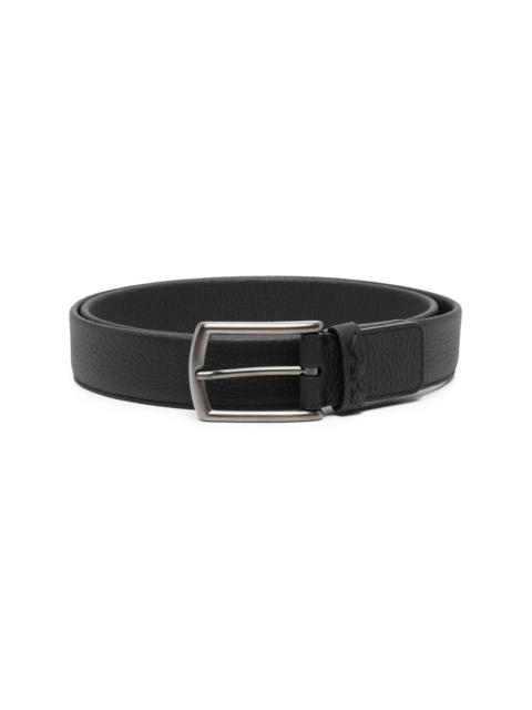 triple-stitch leather belt