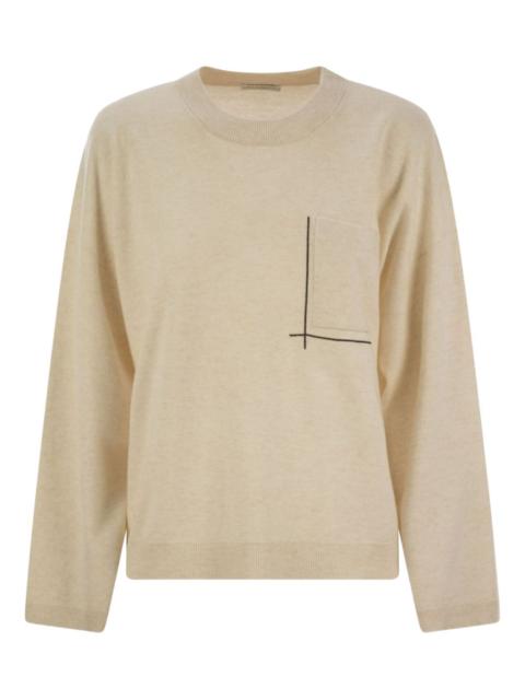 pocket crew-neck sweater