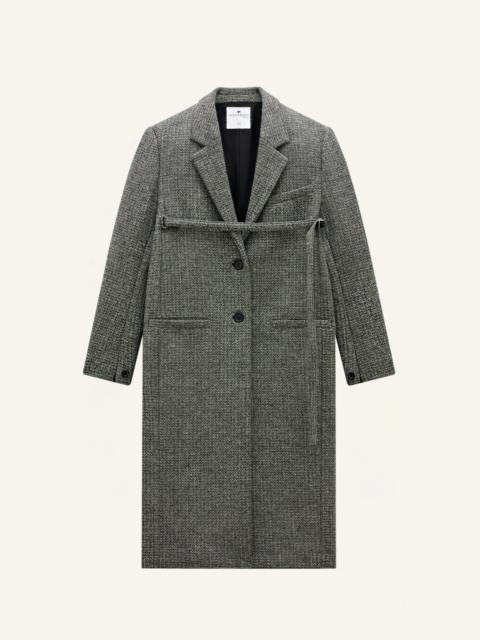 STRAP CAVIAR WOOL TAILORED COAT