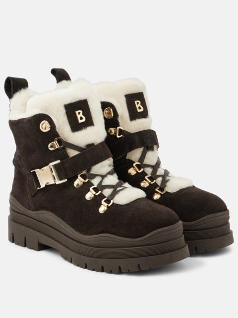 Arosa shearling-trimmed suede ankle boots