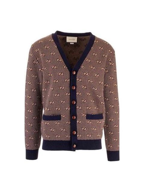 Gucci Stripe Wool Knitting Cardigan Brown 630412-XKBFZ-4314