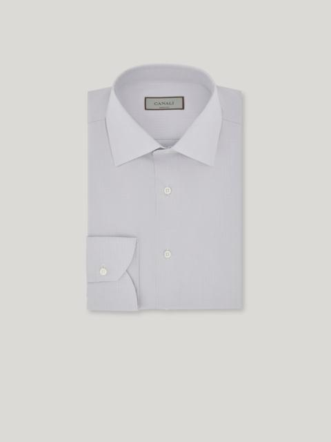 CANALI NUVOLA GRAY COTTON REGULAR-FIT MICRO-CHECK SHIRT