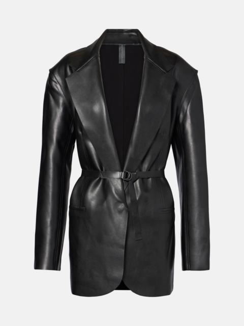 Oversized faux leather blazer