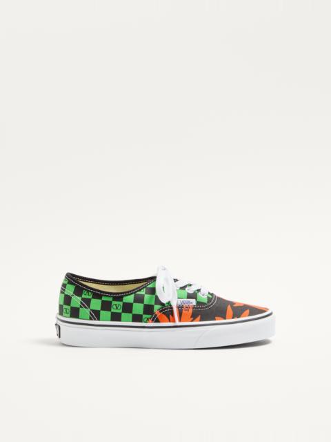 VALENTINO GARAVANI AND VANS LOW-TOP FABRIC TRAINER WITH VLOGO CHECKERBOARD PRINT AND TROPICAL LEAVES