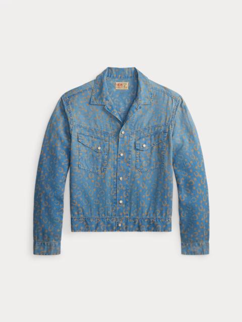 Horseshoe-Print Denim Shirt Jacket