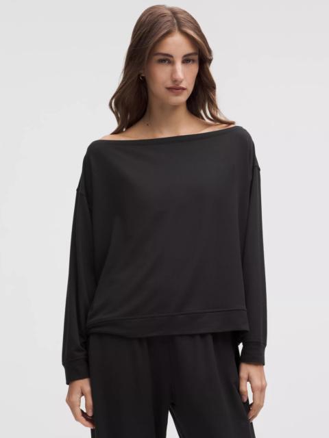 BeCalm Oversized Boatneck Long-Sleeve Shirt