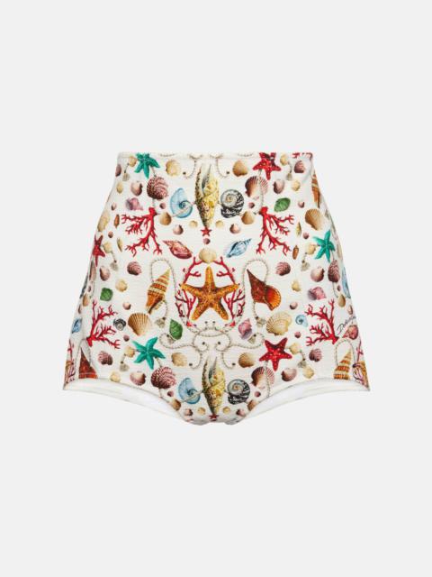 Capri printed high-rise shorts