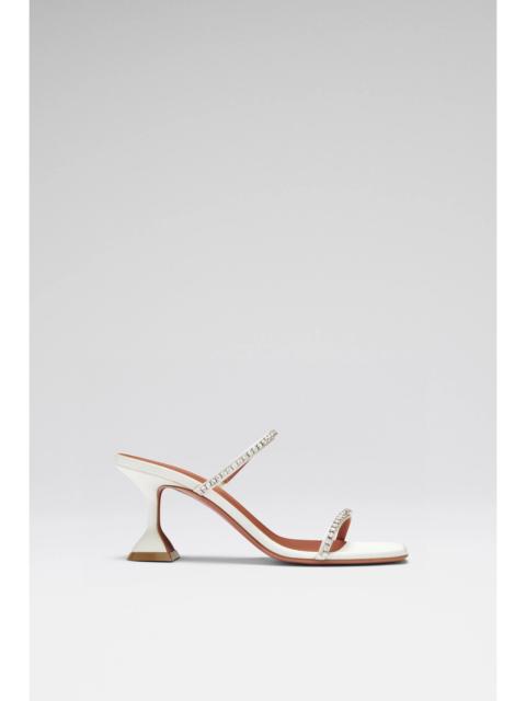 GILDA SLIPPER 70 IVORY SATIN AND  WHITE CRYSTALS