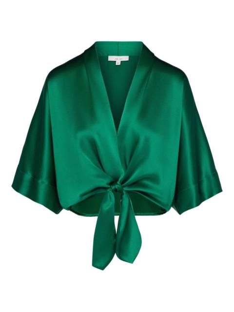 tie-front short-sleeve blouse