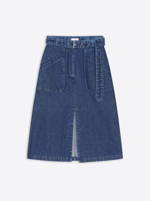 BELTED DENIM SKIRT