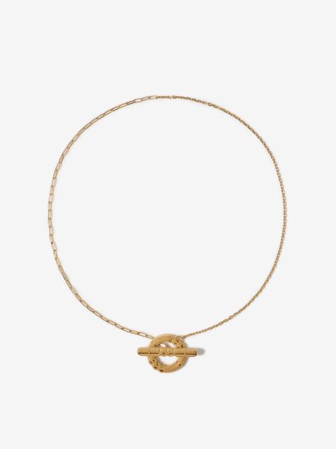 Check Granulation T-Bar Necklace