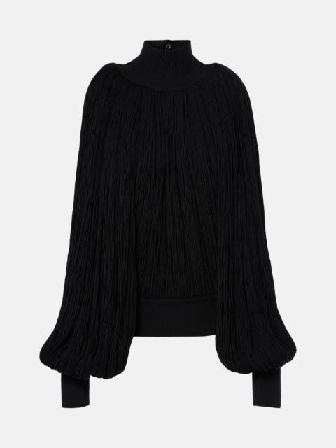 Fringed wool sweater