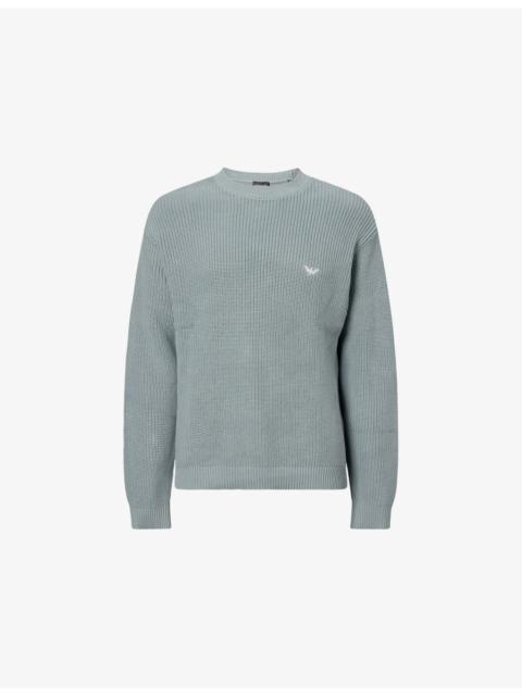 Logo-Embroidered Crewneck Cotton Jumper