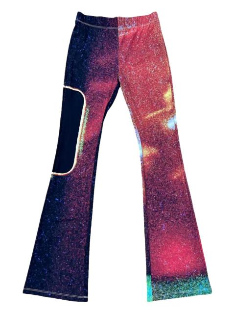 printed flared trousers