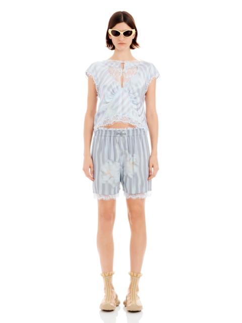 WASHED WAVY NAVY FLOWER STRIPE ODEON BOXER