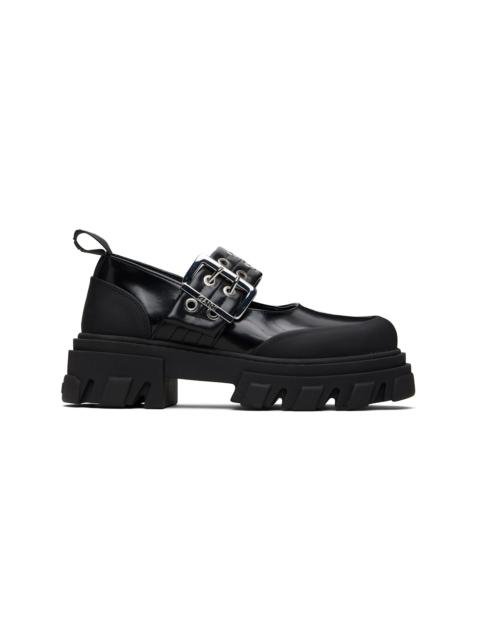 Black Cleated Ballerina Box Loafers