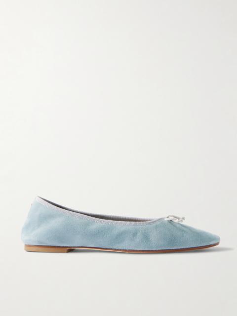 Tiby Bow-detailed Suede Ballet Flats