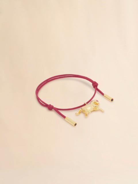RED SHOELACE BRACELET WITH HORSE CHARM