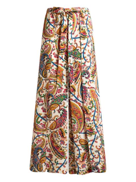 floral paisley-motif palazzo trousers