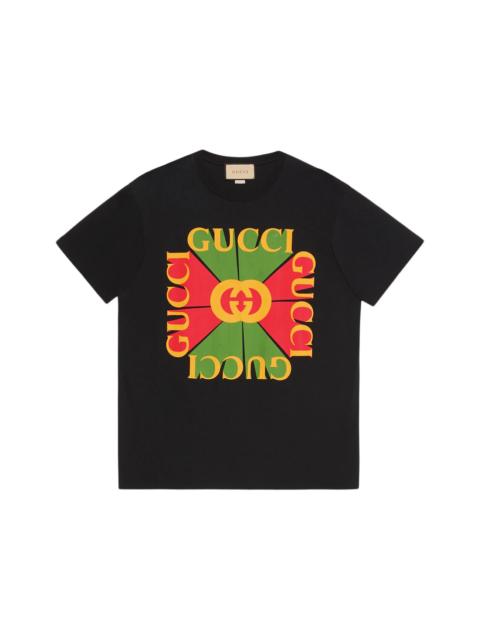 Gucci Women's Oversized Vintage Logo Print T-Shirt Black/Green/Red/Yellow