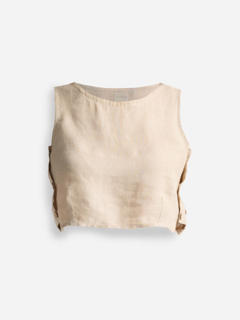 Reistor® Boxy 100% Hemp Crop Top in Neutral Beige